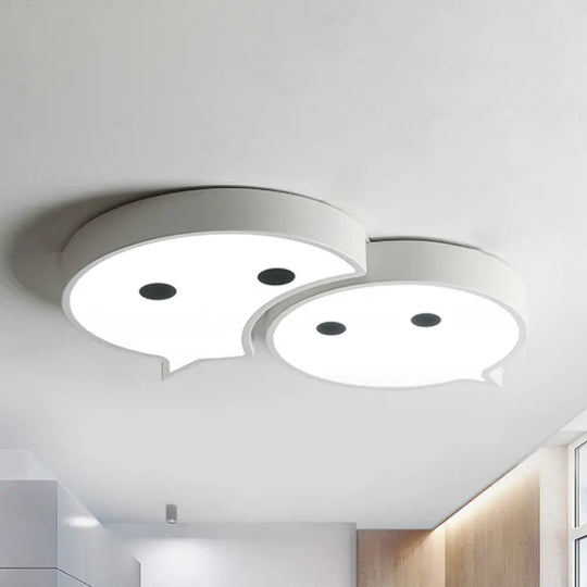 Baby Elf Led Ceiling Mount Light: Charming Metal And Acrylic Lamp For Child’s Bedroom White /