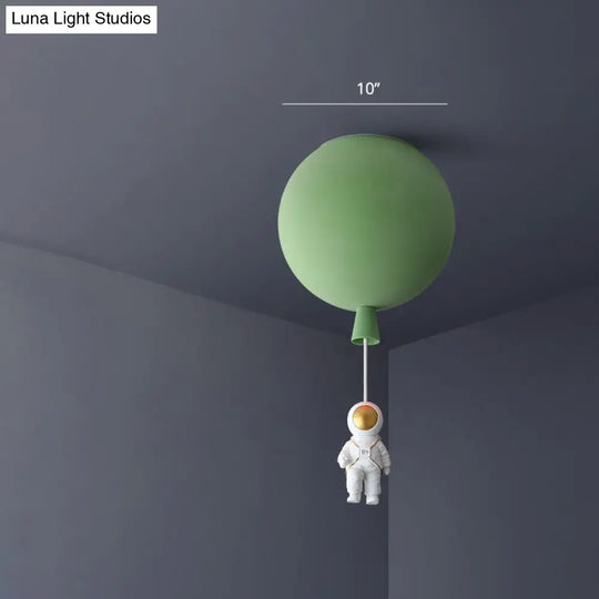 Balloon And Astronaut Ceiling Lamp Kids Acrylic 1 Head Bedroom Pendant Lighting Fixture