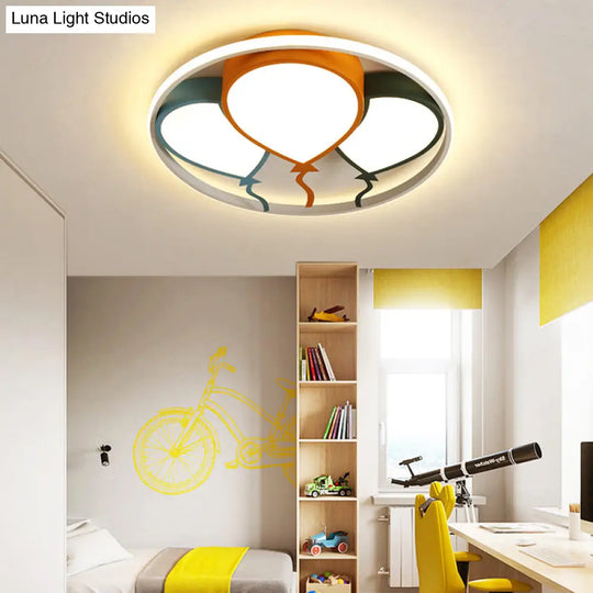 Balloon Design Flushmount Led Light For Kids’ Room - Pink/Yellow Warm/White