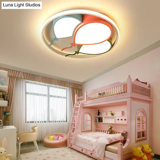 Balloon Design Flushmount Led Light For Kids’ Room - Pink/Yellow Warm/White