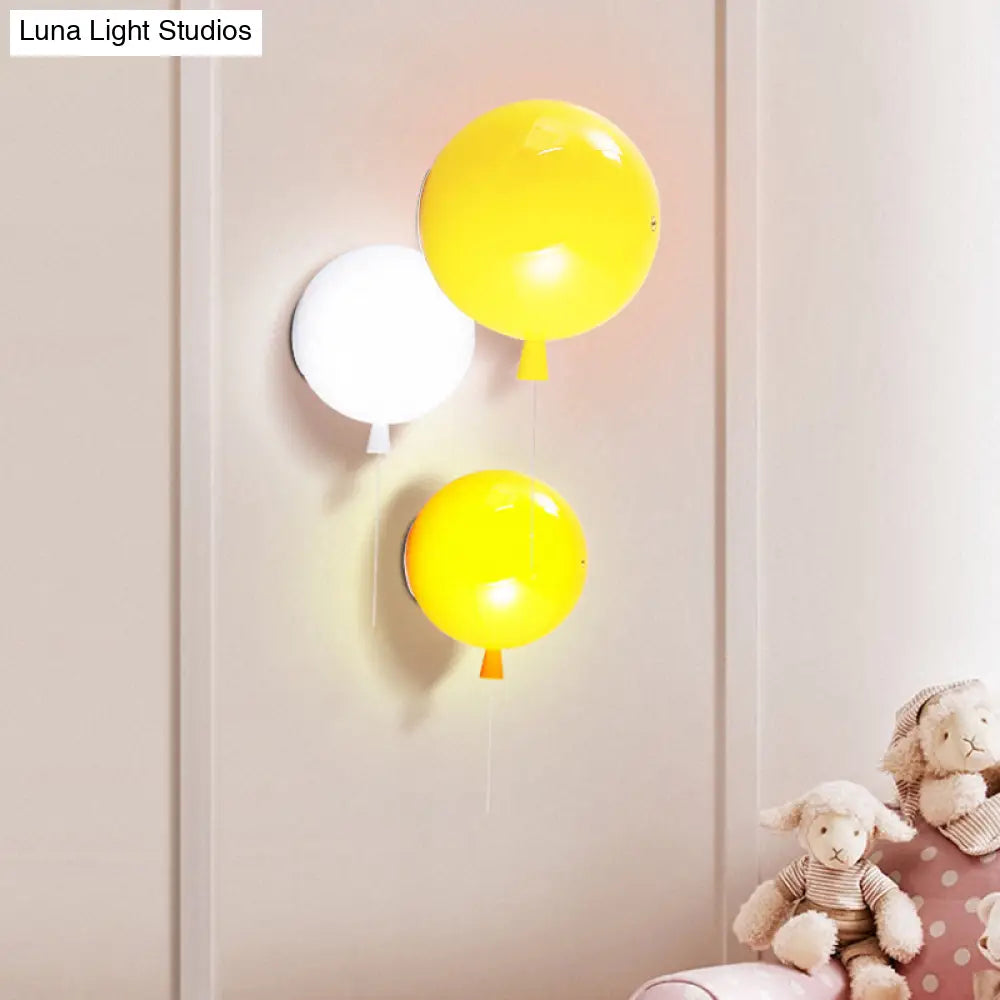 Balloon Shaped Glass Wall Sconce: Creative Light For Baby Bedroom & Corridor