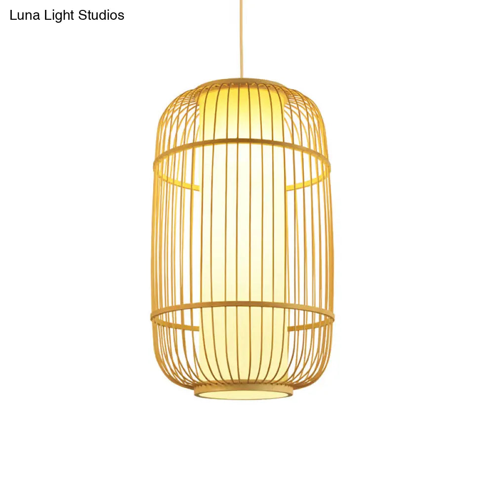 Bamboo Birdcage Pendant Light - Minimalist Design For Restaurants And Ceilings