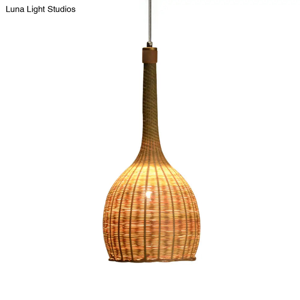 Bamboo Down Lighting Asia Beige Ceiling Lamp - Perfect For Living Room