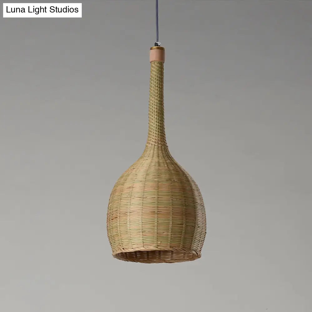 Bamboo Down Lighting Asia Beige Ceiling Lamp - Perfect For Living Room