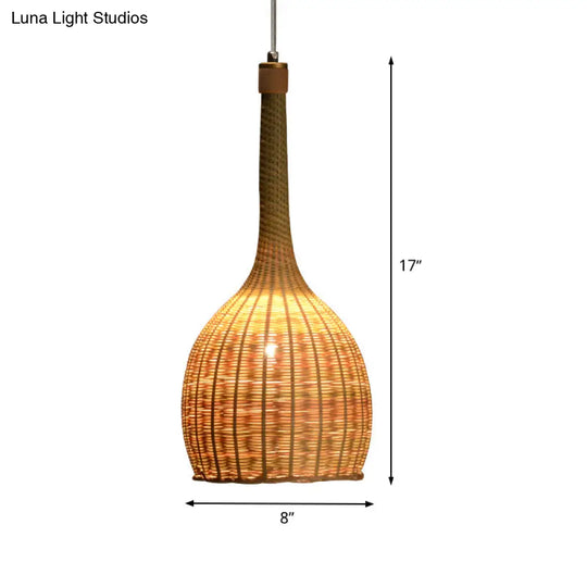 Bamboo Down Lighting Asia Beige Ceiling Lamp - Perfect For Living Room