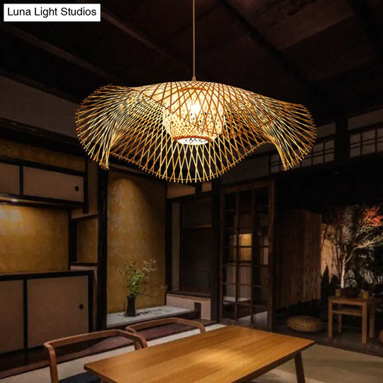 Bamboo Lotus Leaf Pendant Light For Restaurants - Simplicity And Elegance In Wood