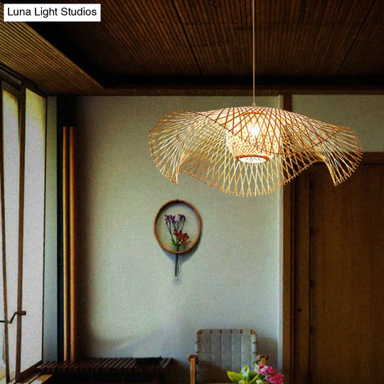 Bamboo Lotus Leaf Pendant Light For Restaurants - Simplicity And Elegance In Wood