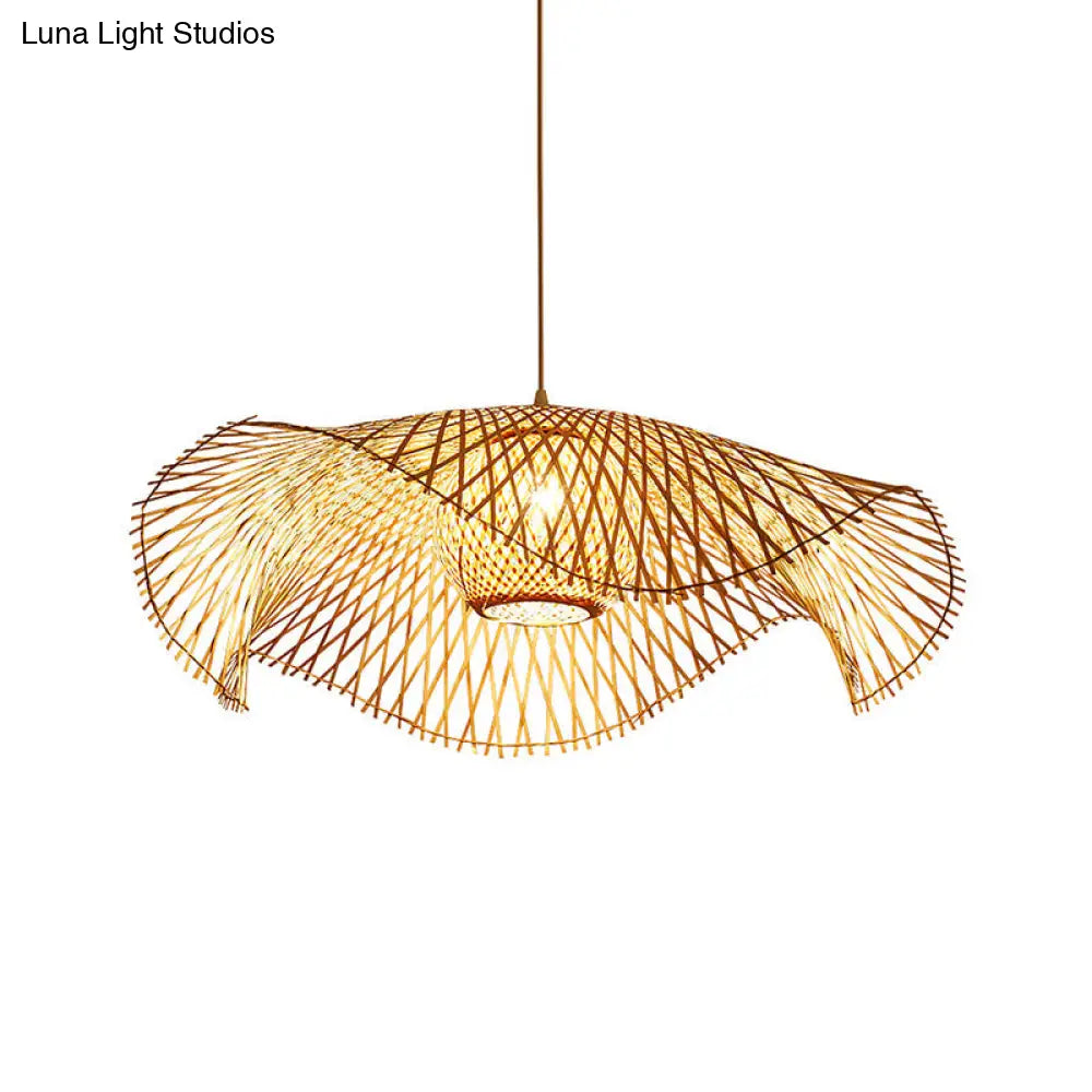 Bamboo Lotus Leaf Pendant Light For Restaurants - Simplicity And Elegance In Wood