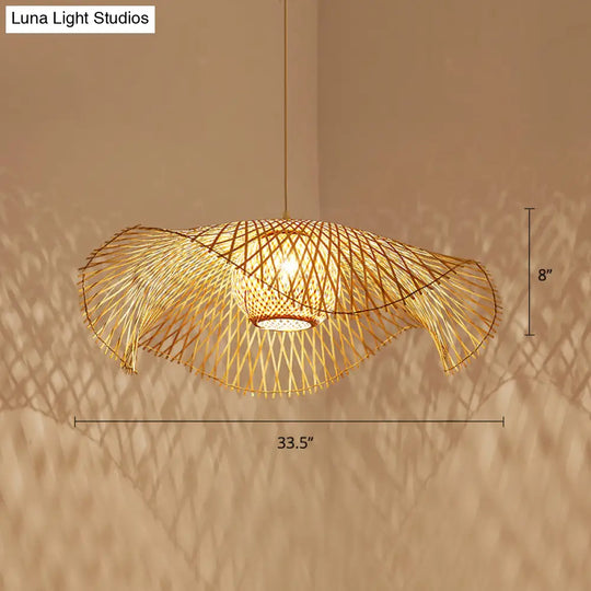 Bamboo Lotus Leaf Pendant Light For Restaurants - Simplicity And Elegance In Wood