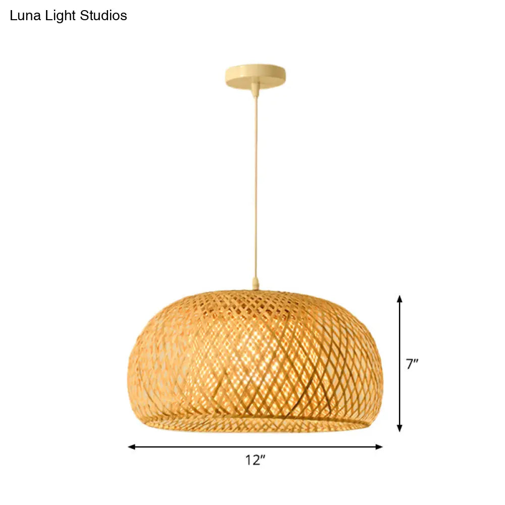 Modern Bamboo Pendant Lamp: Asian-Inspired Single-Head Lighting Fixture For Restaurants Twisted