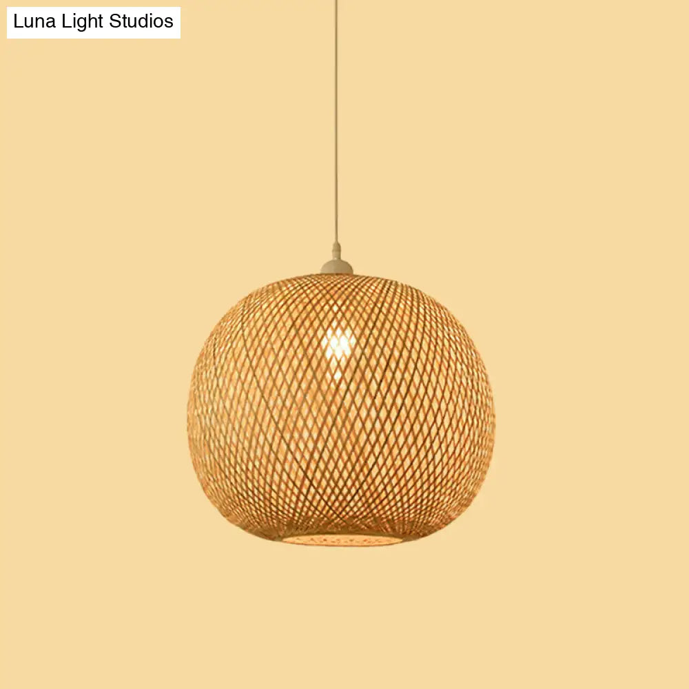 Modern Bamboo Pendant Lamp: Asian-Inspired Single-Head Lighting Fixture For Restaurants Twisted