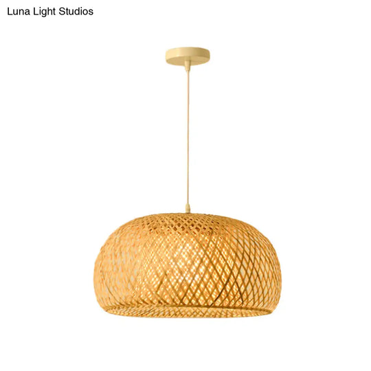 Modern Bamboo Pendant Lamp: Asian-Inspired Single-Head Lighting Fixture For Restaurants Twisted