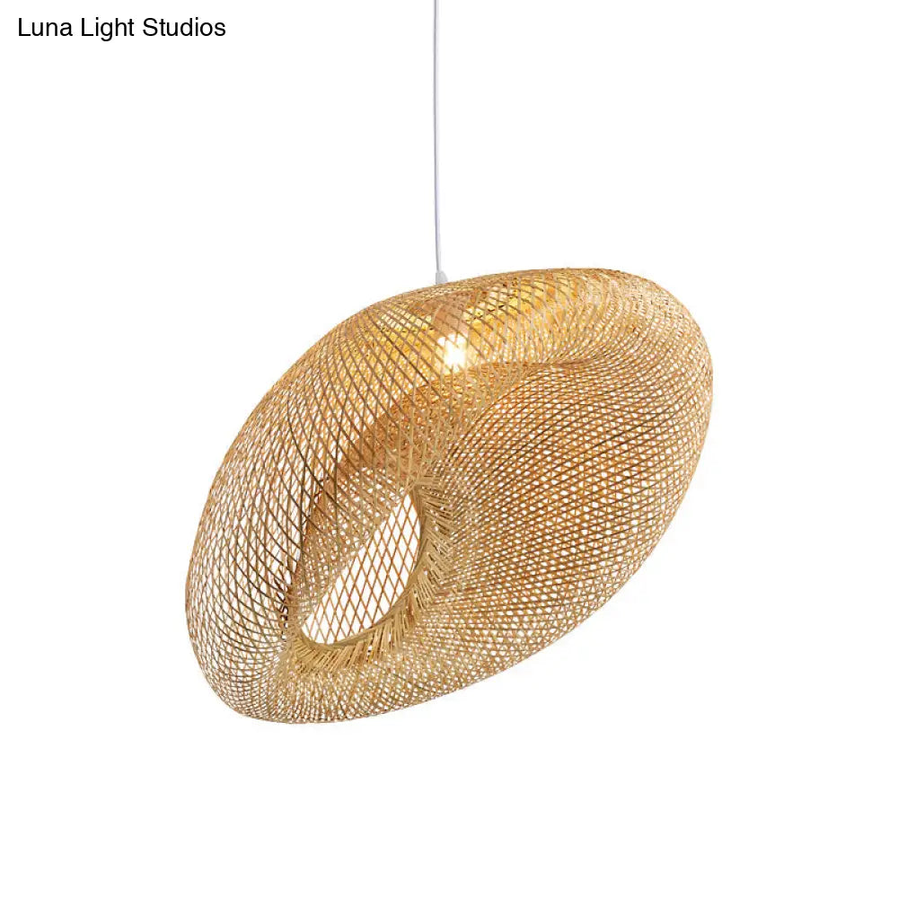 Bamboo Pendant Lighting: Handwoven Chinese Style Flaxen Ceiling Lamp