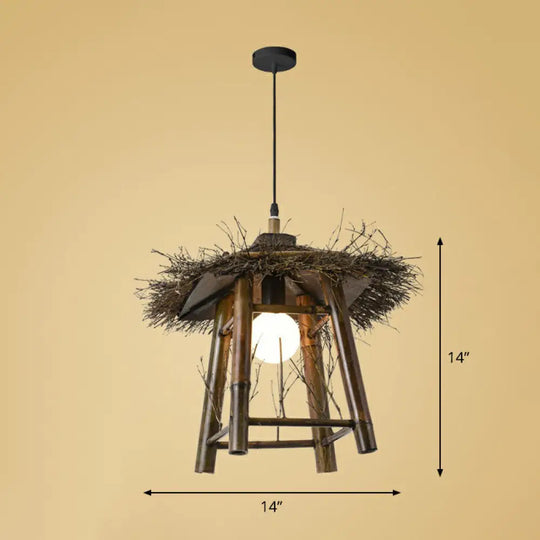 Bamboo Suspension Pendant Light: Handmade Simplicity In Wood / A