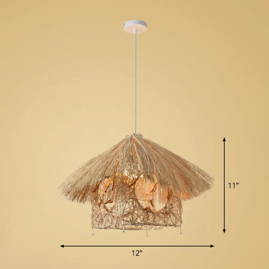 Bamboo Suspension Pendant Light: Handmade Simplicity In Wood / F