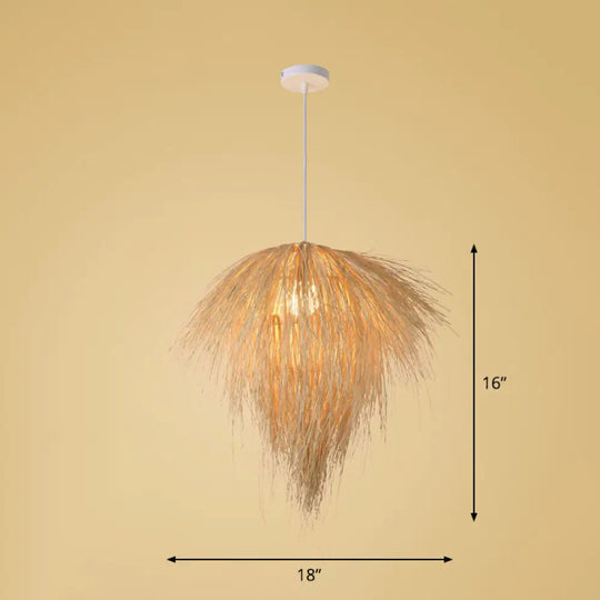 Bamboo Suspension Pendant Light: Handmade Simplicity In Wood / H