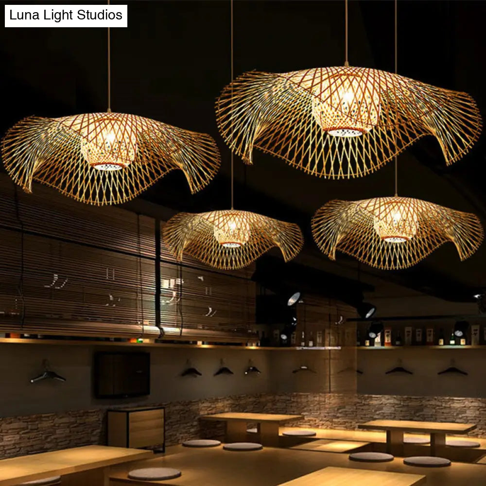 Bamboo Woven Pendant Light For A Stylish Table Setting