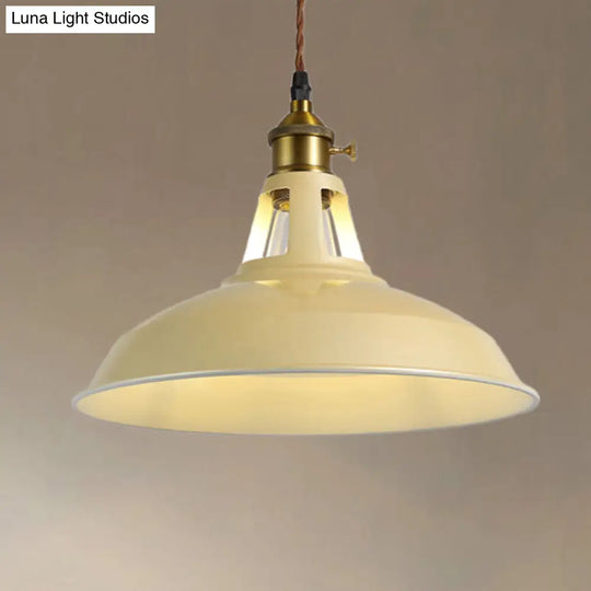Barn Pendant Lighting Fixture - Industrial Metal Ceiling Light For Dining Room Beige/Blue/Green