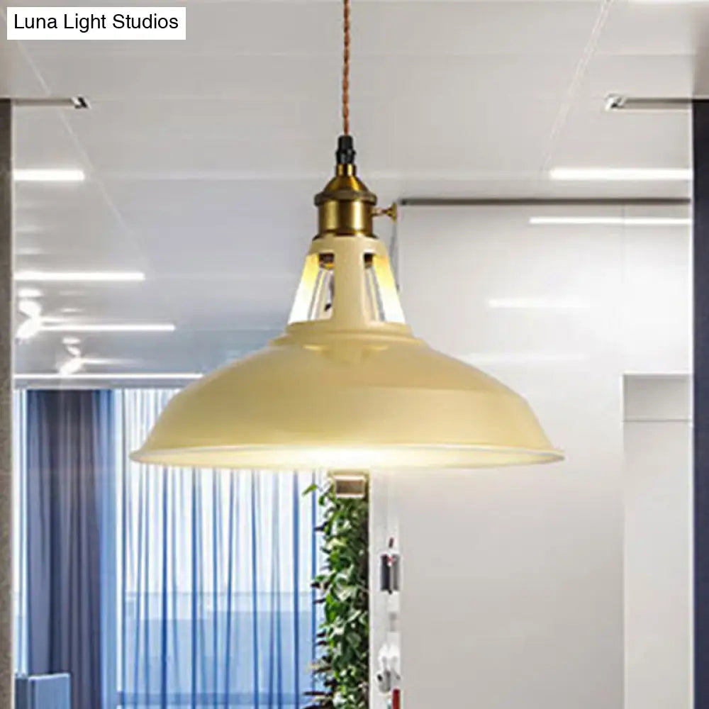 Barn Pendant Lighting Fixture - Industrial Metal Ceiling Light For Dining Room Beige/Blue/Green