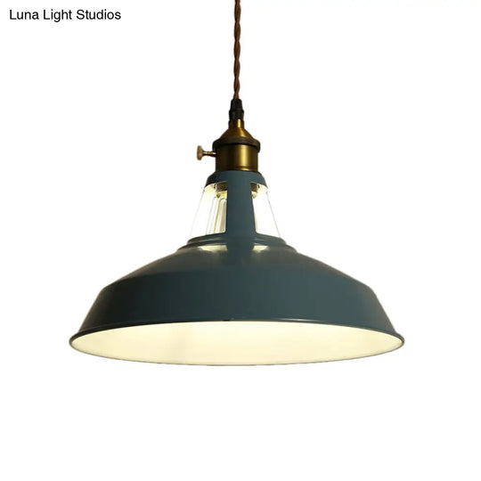 Barn Pendant Lighting Fixture - Industrial Metal Ceiling Light For Dining Room Beige/Blue/Green