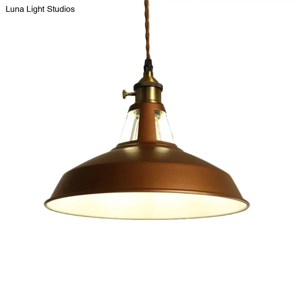 Barn Pendant Lighting Fixture - Industrial Metal Ceiling Light For Dining Room Beige/Blue/Green