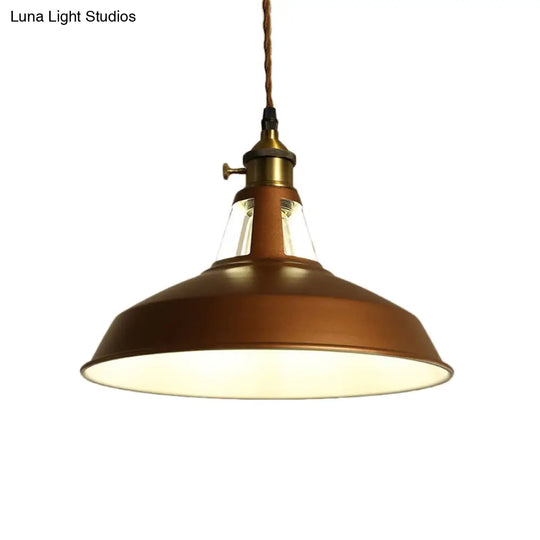 Barn Pendant Lighting Fixture - Industrial Metal Ceiling Light For Dining Room Beige/Blue/Green