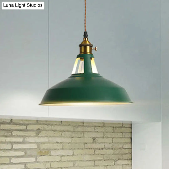 Barn Pendant Lighting Fixture - Industrial Metal Ceiling Light For Dining Room Beige/Blue/Green