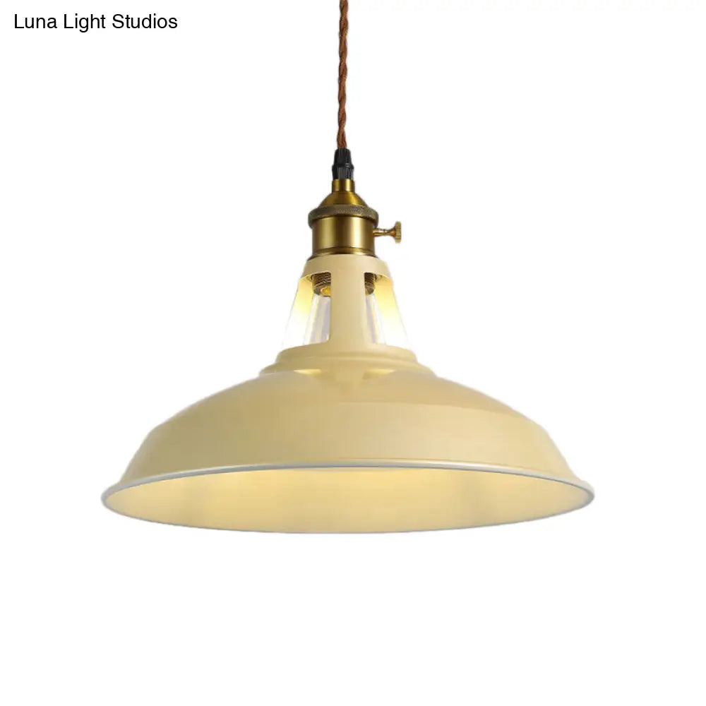 Barn Pendant Lighting Fixture - Industrial Metal Ceiling Light For Dining Room Beige/Blue/Green