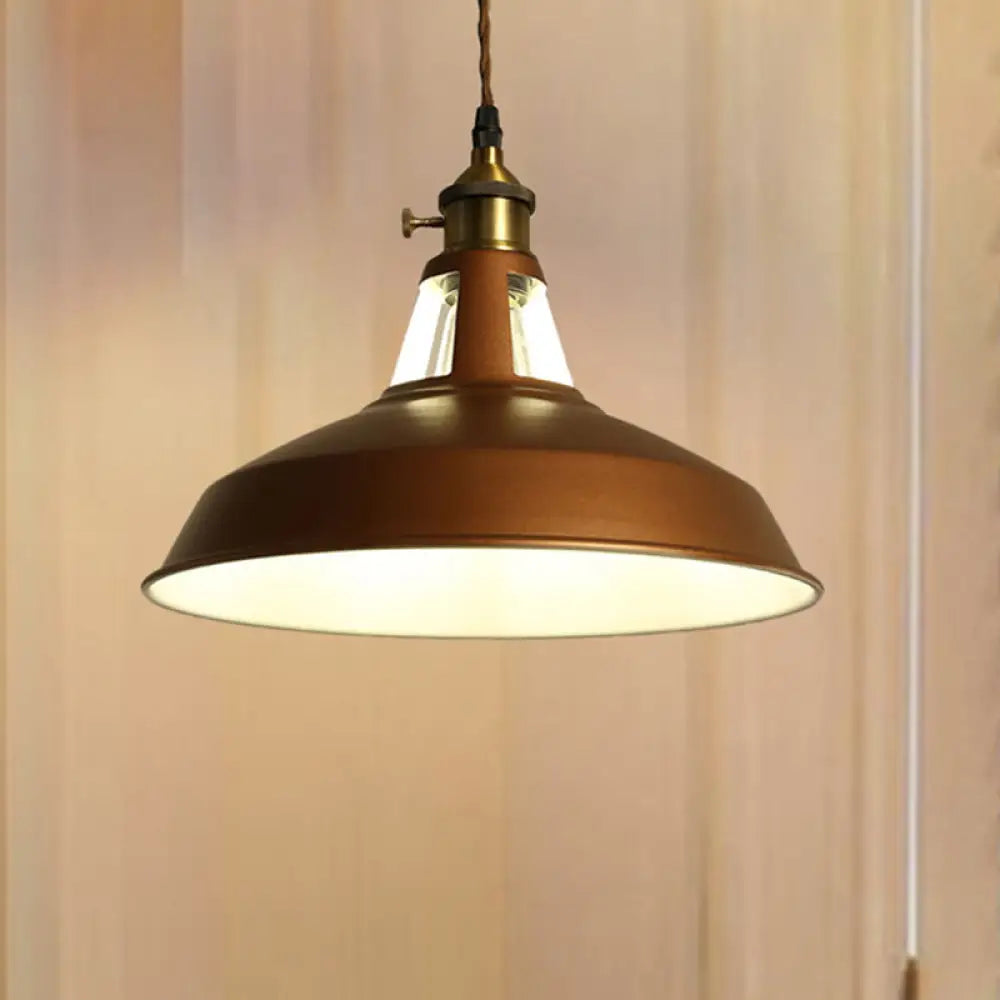 Barn Pendant Light Fixture - Industrial Beige/Blue/Green Metal For Dining Room Copper