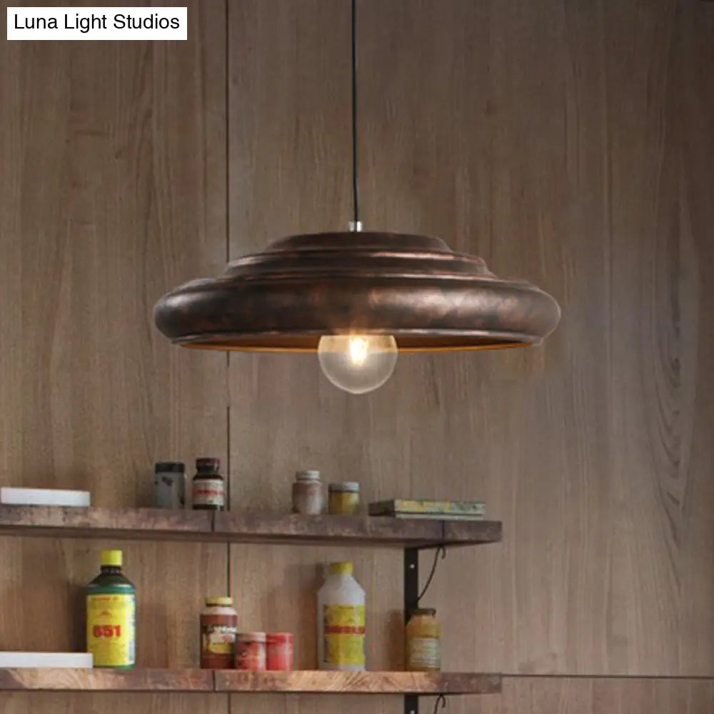 Barn Suspension Pendant Light In Bronze- Ideal For Dining Room - Factory Style