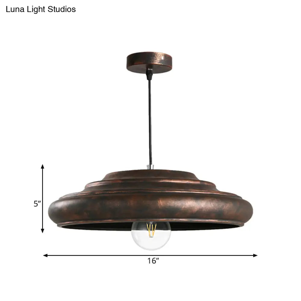 Barn Suspension Pendant Light In Bronze- Ideal For Dining Room - Factory Style