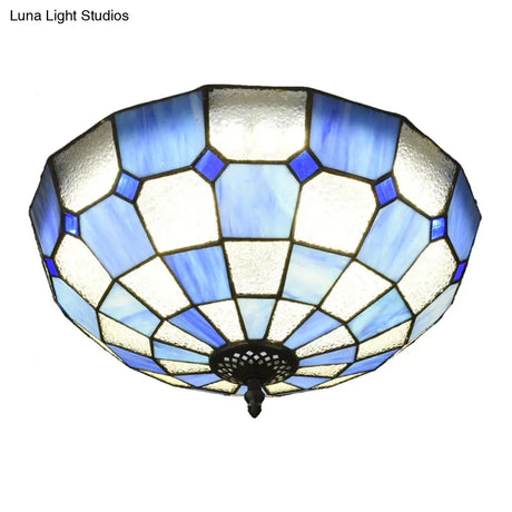 Baroque 3 - Head Cut Glass Clear/Textured White Flushmount Ceiling Light