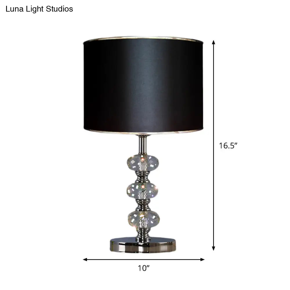 Barrel Nightstand Lighting - 1-Light Reading Lamp In Black/Silver/Gold Traditional Design With