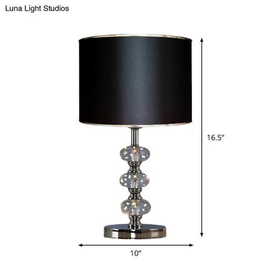 Barrel Nightstand Lighting - 1-Light Reading Lamp In Black/Silver/Gold Traditional Design With