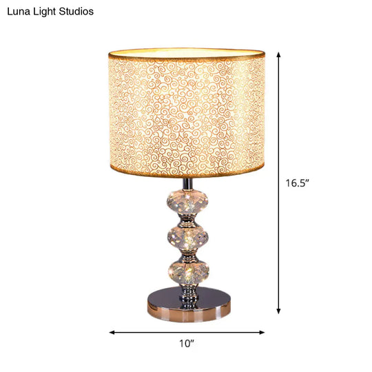 Barrel Nightstand Lighting - 1-Light Reading Lamp In Black/Silver/Gold Traditional Design With