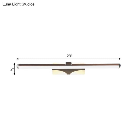 Bathroom Vanity Light Fixture - Metal Led Sconce Lamp In White/Warm 16.5/23 Wide Brown