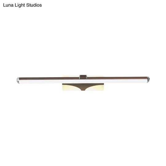 Bathroom Vanity Light Fixture - Metal Led Sconce Lamp In White/Warm 16.5/23 Wide Brown