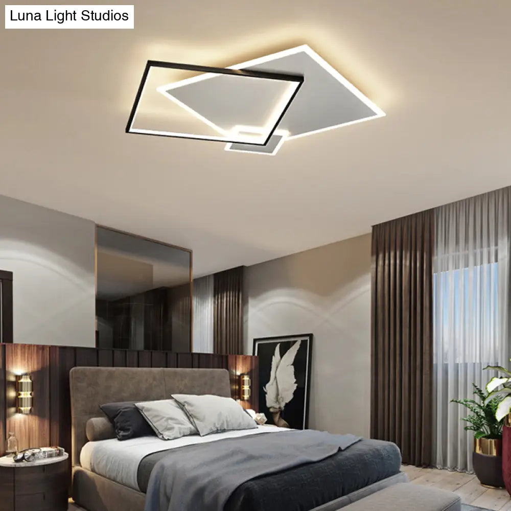 Bedroom Brilliance In A Stack: Minimalistic Led Metal Flush Mount Ceiling Ligh