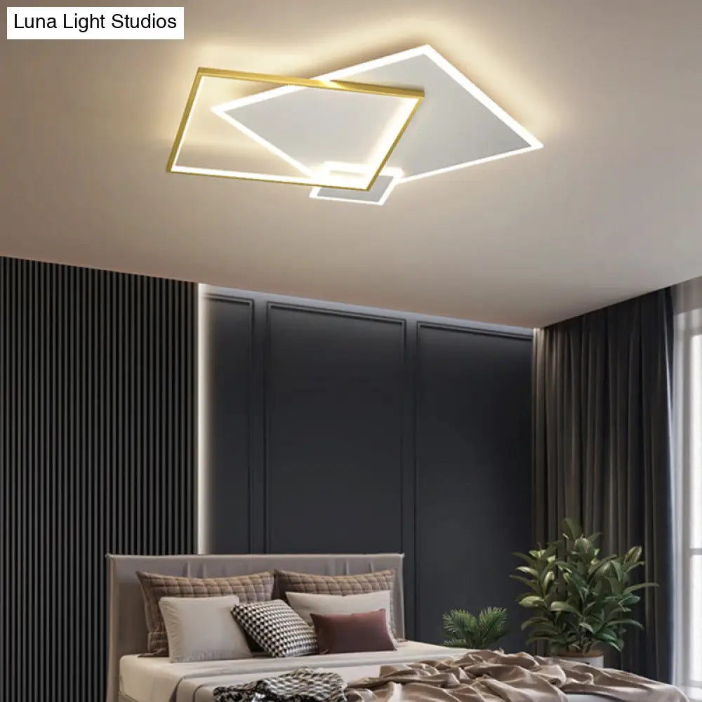 Bedroom Brilliance In A Stack: Minimalistic Led Metal Flush Mount Ceiling Ligh