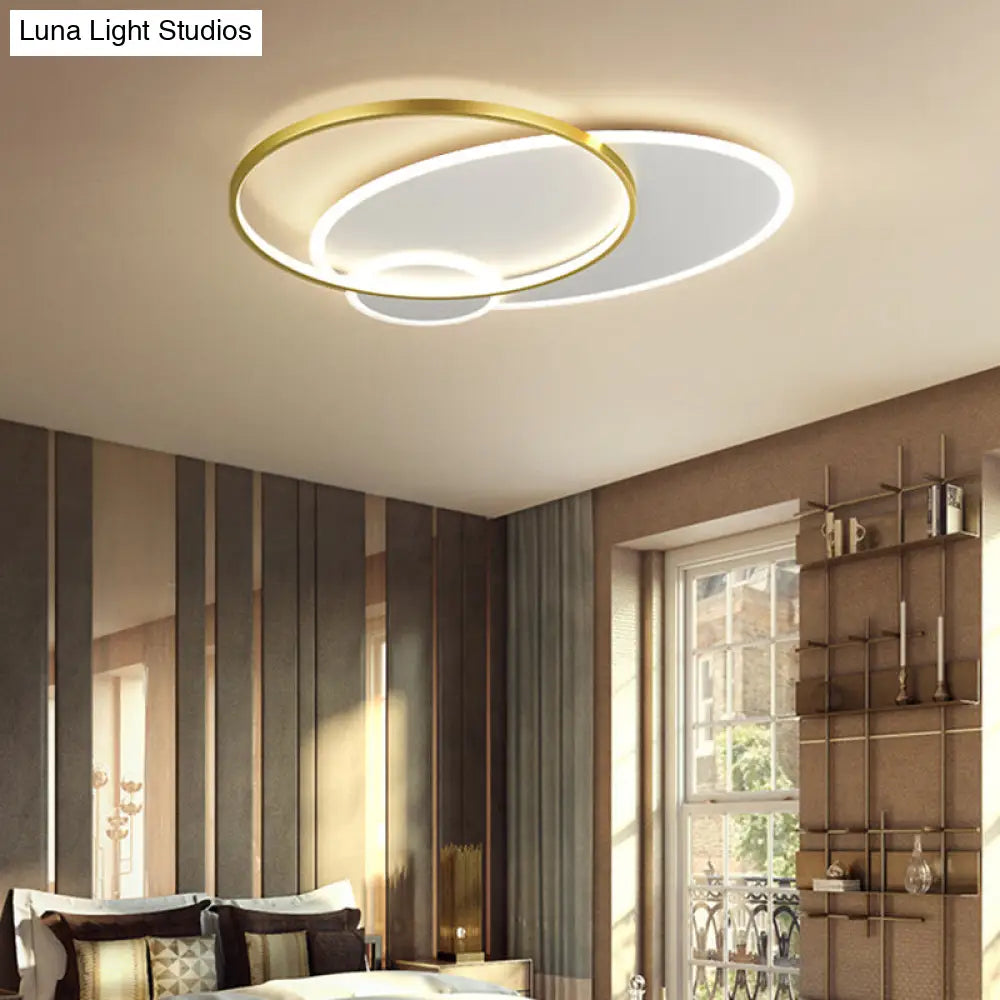 Bedroom Brilliance In A Stack: Minimalistic Led Metal Flush Mount Ceiling Ligh