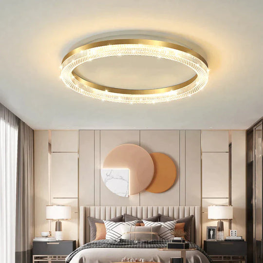 Bedroom Ceiling Lamp Modern Luxury New Artistic Personality Golden / Tri-Color Light 50Cm Square