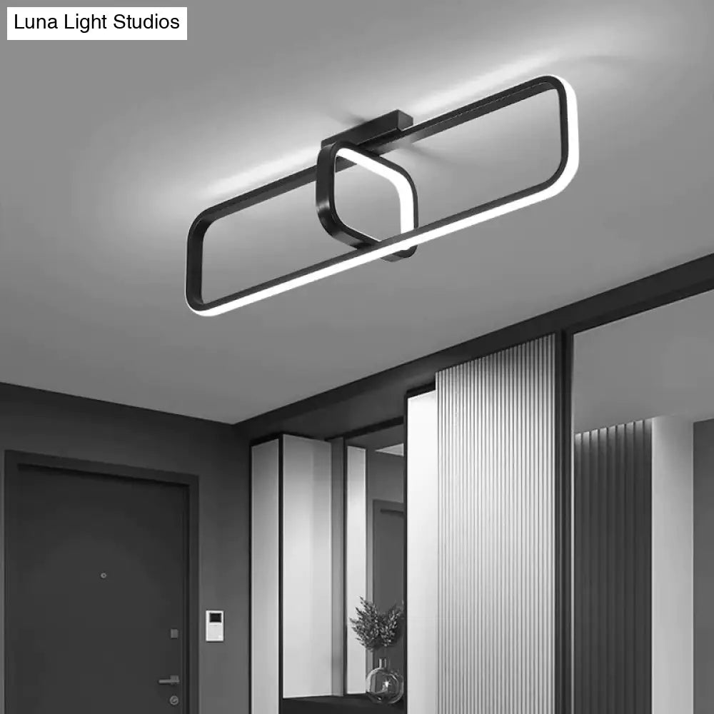 Bedroom Lamp Modern Simple Creative Warm Home Study Living Room Led Ceiling Black / L 48Cm White