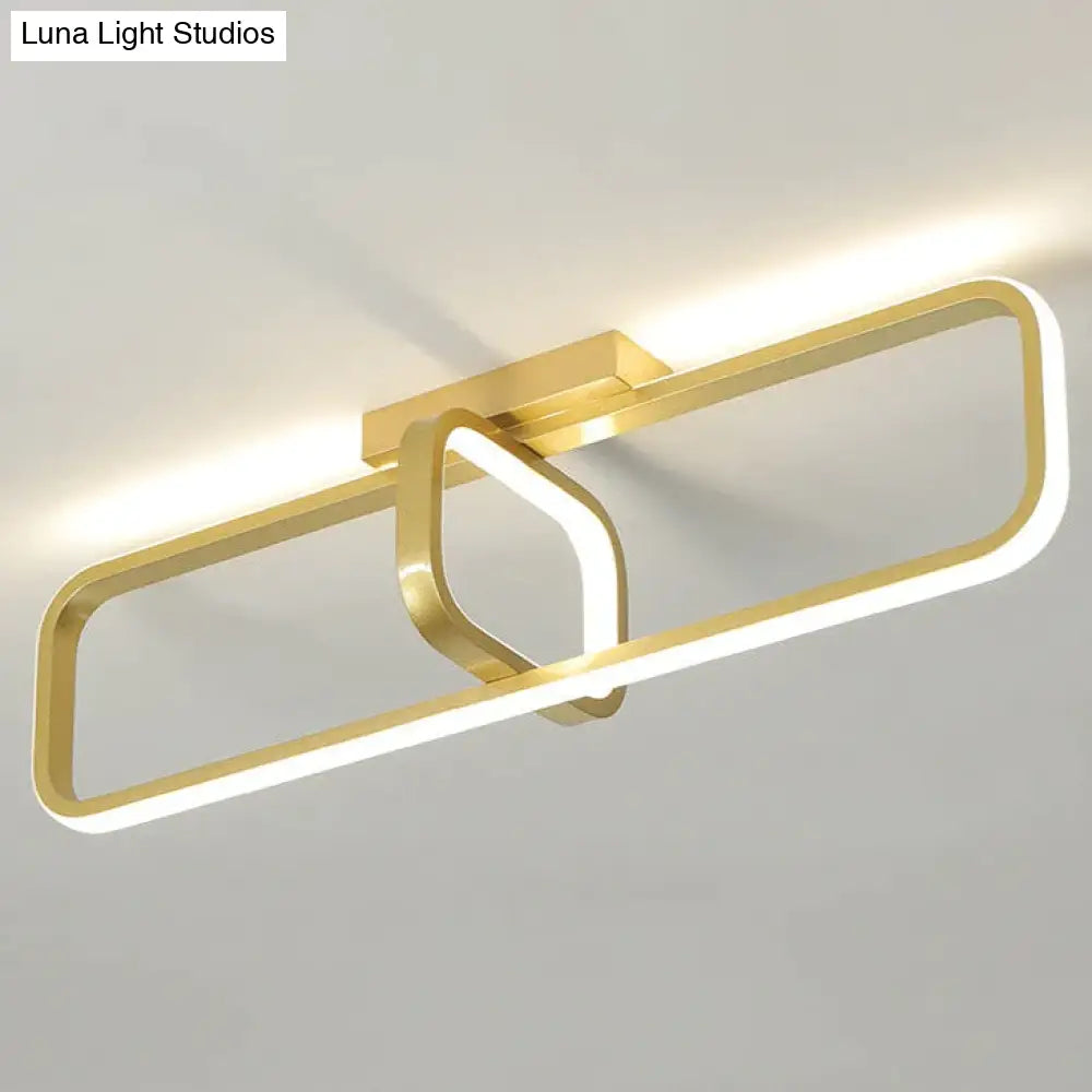 Bedroom Lamp Modern Simple Creative Warm Home Study Living Room Led Ceiling Gold / L 48Cm White