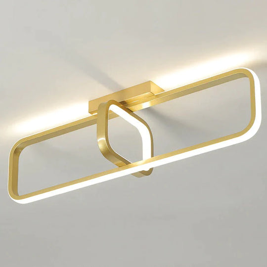 Bedroom Lamp Modern Simple Creative Warm Home Study Living Room Led Ceiling Gold / L 48Cm White