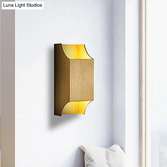 Bedroom Up And Down Led Wall Sconce - 1 Light With Geometric Metal Shade Black/Grey/White