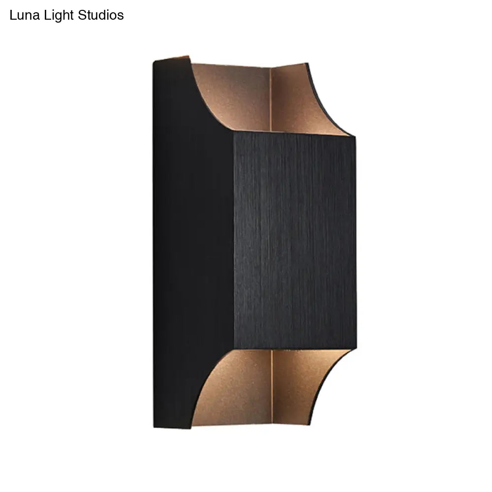 Bedroom Up And Down Led Wall Sconce - 1 Light With Geometric Metal Shade Black/Grey/White