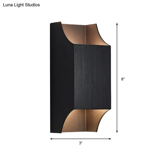 Bedroom Up And Down Led Wall Sconce - 1 Light With Geometric Metal Shade Black/Grey/White