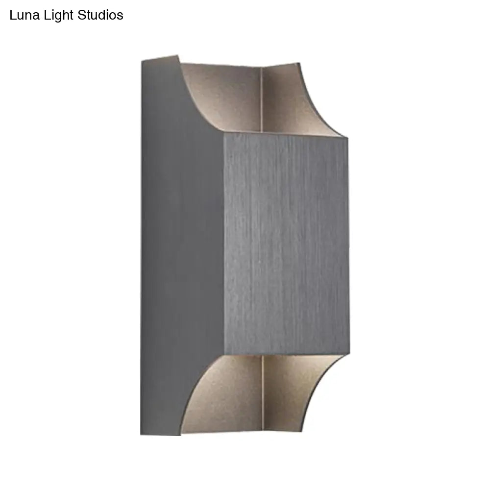 Bedroom Up And Down Led Wall Sconce - 1 Light With Geometric Metal Shade Black/Grey/White