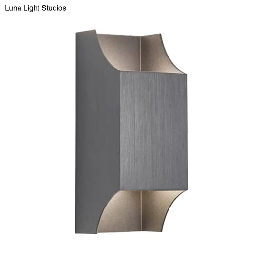 Bedroom Up And Down Led Wall Sconce - 1 Light With Geometric Metal Shade Black/Grey/White