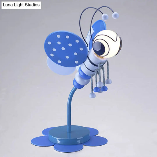 Bee-Theme Cartoon Desk Lamp: Metal Reading Light For Kids Study Room